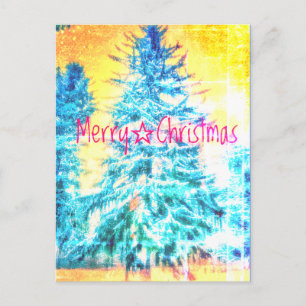 MERRY CHRISTMAS SPRUCE LIGHT1 POSTCARD POSTKARTE