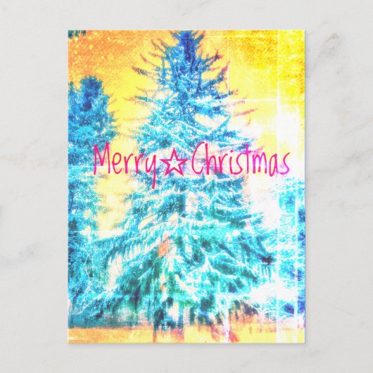 MERRY CHRISTMAS SPRUCE LIGHT1 POSTCARD POSTKARTE (Vorderseite)