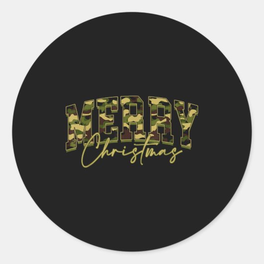 Merry Christmas Squad Camo Camouflage Xmas Pajamas Runder Aufkleber (Vorderseite)