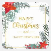 Merry Christmas Square Sticker (Vorderseite)