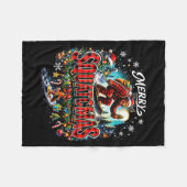 Merry Christmas Squatchmas Funny Bigfoot Snowboard Fleecedecke (Vorderseite (Horizontal))