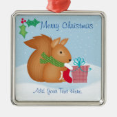 Merry Christmas Squirrel Ceramic Ornament (Vorne)