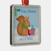 Merry Christmas Squirrel Ceramic Ornament Aus Metall (Rechts)