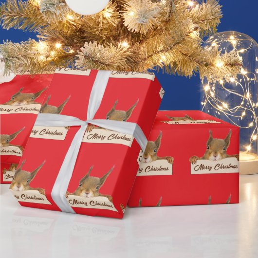 Merry Christmas Squirrel Geschenkpapier (Feiertage)