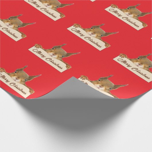 Merry Christmas Squirrel Geschenkpapier (Ecke)