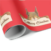 Merry Christmas Squirrel Geschenkpapier (Rolleneckpunkt)