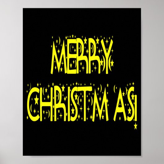 Merry Christmas Starry Night Font Girls Boys Poster (Vorne)