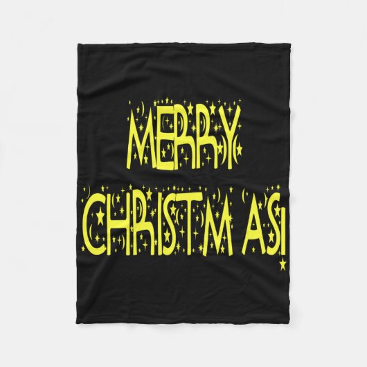 Merry Christmas Starry Night Font Girls Boys T Shi Fleecedecke (Vorderseite)