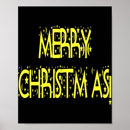 Merry Christmas Starry Night Font Girls Boys T Shi Poster (Vorne)