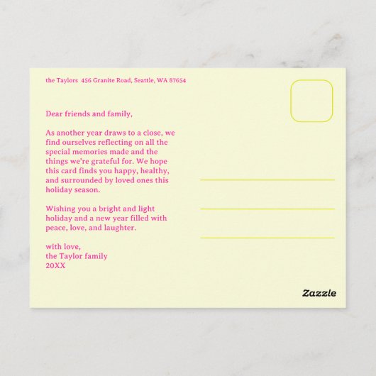 MERRY CHRISTMAS Stars Holiday CUSTOM Arch PHOTO Postkarte (Rückseite)