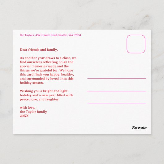 MERRY CHRISTMAS Stars Holiday CUSTOM Arch PHOTO Postkarte (Rückseite)