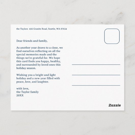 MERRY CHRISTMAS Stars Holiday CUSTOM Arch PHOTO Postkarte (Rückseite)