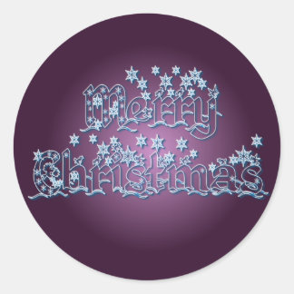 MERRY CHRISTMAS STARS von SHARON SHARPE Runder Aufkleber