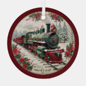 Merry Christmas Steam Train – Festive Journey Ornament Aus Glas (Rückseite)