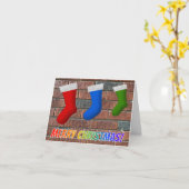 "MERRY CHRISTMAS!" + Steine + Weihnachtsfeiertage  Karte (Gelbe Blume)