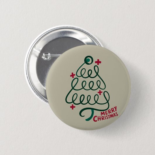 Merry Christmas Stethoscope CNA Medical Worker Button (Vorne & Hinten)