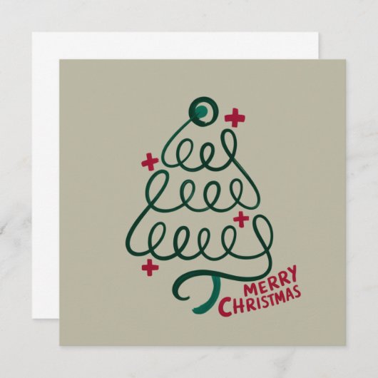 Merry Christmas Stethoscope CNA Medical Worker Einladung (Vorne/Hinten)