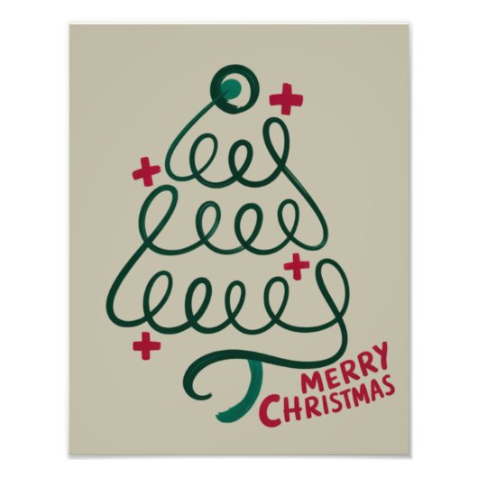 Merry Christmas Stethoscope CNA Medical Worker Fotodruck (Vorne)