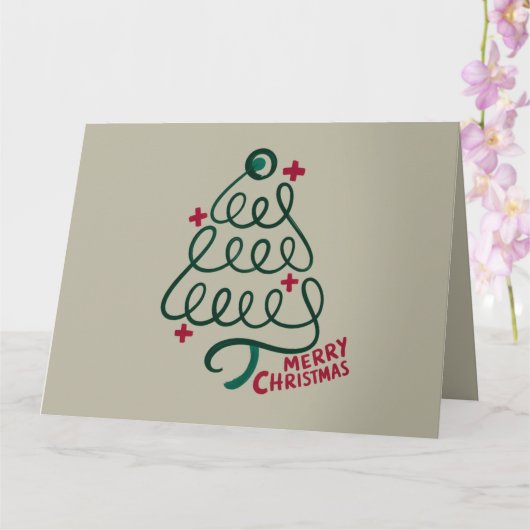 Merry Christmas Stethoscope CNA Medical Worker Karte (Orchidee)