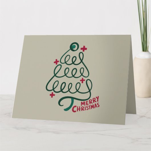 Merry Christmas Stethoscope CNA Medical Worker Karte (Vorderseite)