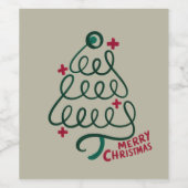 Merry Christmas Stethoscope CNA Medical Worker Weinetikett (Einzelnes Label)