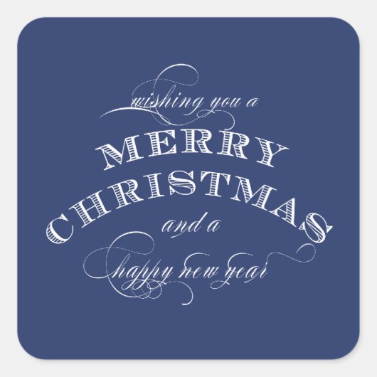 MERRY CHRISTMAS STICKER BLUE (Vorderseite)