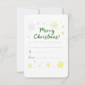 Merry Christmas Sticker – Festive Gifts & Pine Gar Dankeskarte (Rückseite)