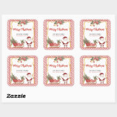 Merry Christmas Stickers Santa Sleigh Custom Label (Blatt)