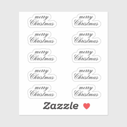 Merry Christmas Stickers Ten Count Sheet Set Pack Aufkleber (Blatt)