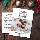 Merry Christmas Stocking Family Photo New Year Postkarte<br><div class="desc">Spread holiday cheer with this fun postcard featuring your horizontal photo accented with a hand drawn Christmas stocking. The backside features space for a typed holiday note or delete and leave space to handwrite one. Also add your return address. Fun and modern yet simple and festive - perfect for spreading...</div>