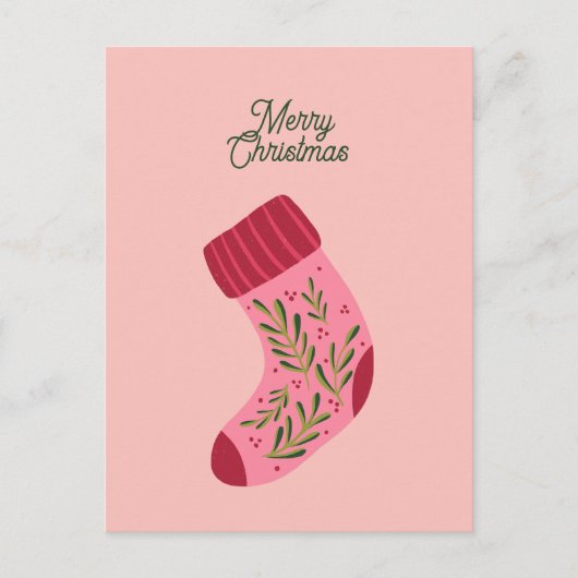 Merry Christmas Stocking Postkarte (Vorderseite)