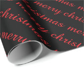 MERRY CHRISTMAS STYLISH MODERN BLACK RED GIFTS GESCHENKPAPIER (Rolleneckpunkt)