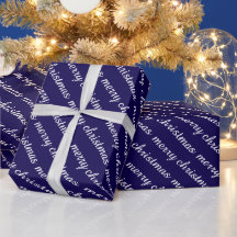 MERRY CHRISTMAS STYLISH MODERN DARK BLUE GIFTS