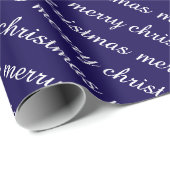 MERRY CHRISTMAS STYLISH MODERN DARK BLUE GIFTS GESCHENKPAPIER (Rolleneckpunkt)