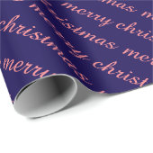 MERRY CHRISTMAS STYLISH MODERN DARK BLUE GIFTS GESCHENKPAPIER (Rolleneckpunkt)