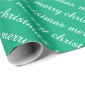 MERRY CHRISTMAS STYLISH MODERN DARK GREEN GIFTS GESCHENKPAPIER (Rolleneckpunkt)