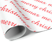 MERRY CHRISTMAS STYLISH MODERN WHITE RED GIFTS GESCHENKPAPIER (Rolleneckpunkt)
