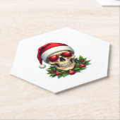Merry Christmas Sugar Skull Santa Hat Family Xmas  Untersetzer (angewinkelt)