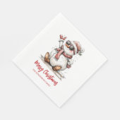 Merry Christmas Sunglass Snowman Serviette (Ecke)