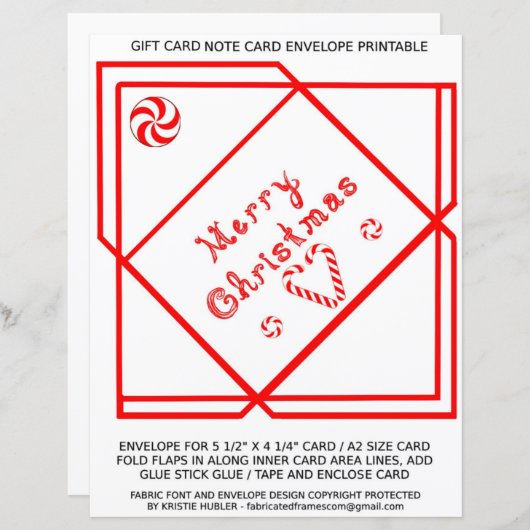 Merry Christmas Swirl Gift Card A2 Envelope paper (Vorne/Hinten)