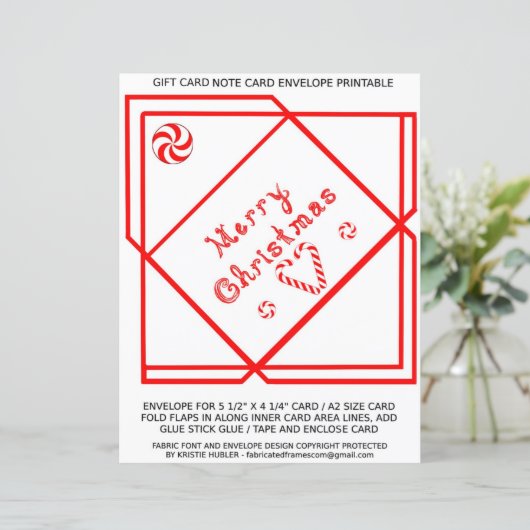 Merry Christmas Swirl Gift Card A2 Envelope paper (Stehend Vorderseite)