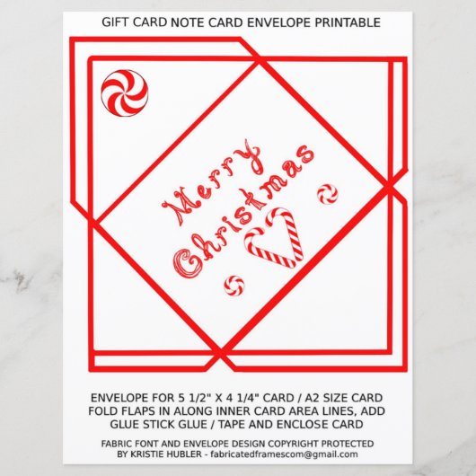 Merry Christmas Swirl Gift Card A2 Envelope paper (Vorderseite)