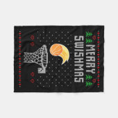 Merry Christmas Swishmas Basketball Xmas Gift Ugly Fleecedecke (Vorderseite (Horizontal))