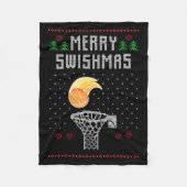 Merry Christmas Swishmas Basketball Xmas Gift Ugly Fleecedecke (Vorderseite)