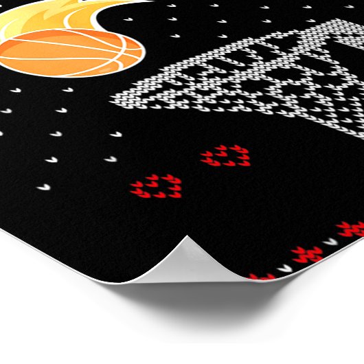 Merry Christmas Swishmas Basketball Xmas Gift Ugly Poster (Ecke)