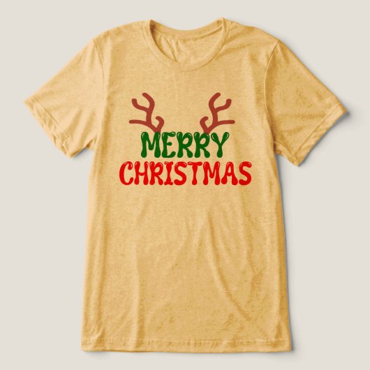 MERRY CHRISTMAS T-Shirt Tri-Blend Shirt (Design Vorderseite)