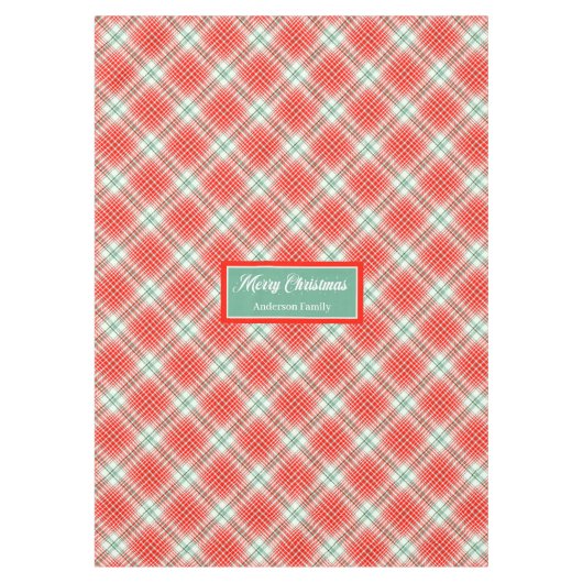 Merry Christmas Tablecloth Monogram Gift Idea Tischdecke (Vorderseite)