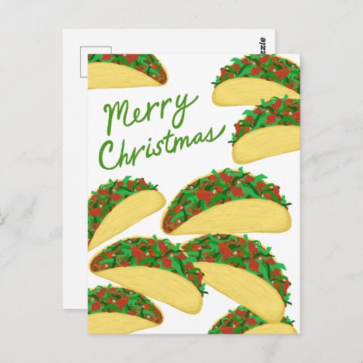 MERRY CHRISTMAS Taco Avalanche Deluxe Urlaub Postkarte (Vorne/Hinten)