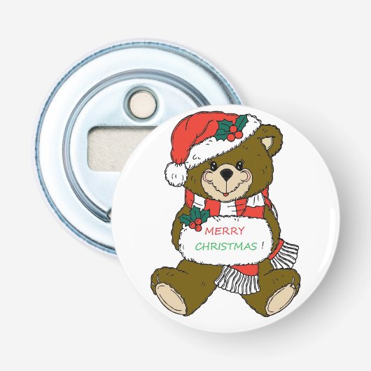 "MERRY CHRISTMAS" TEDDY BEAR FLASCHENÖFFNER (Vorderseite)
