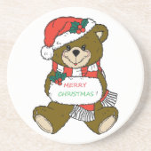 "MERRY CHRISTMAS" TEDDY BEAR GETRÄNKEUNTERSETZER (Vorne)